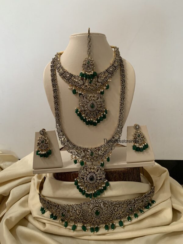 Victorian green drops complete Bridal set
