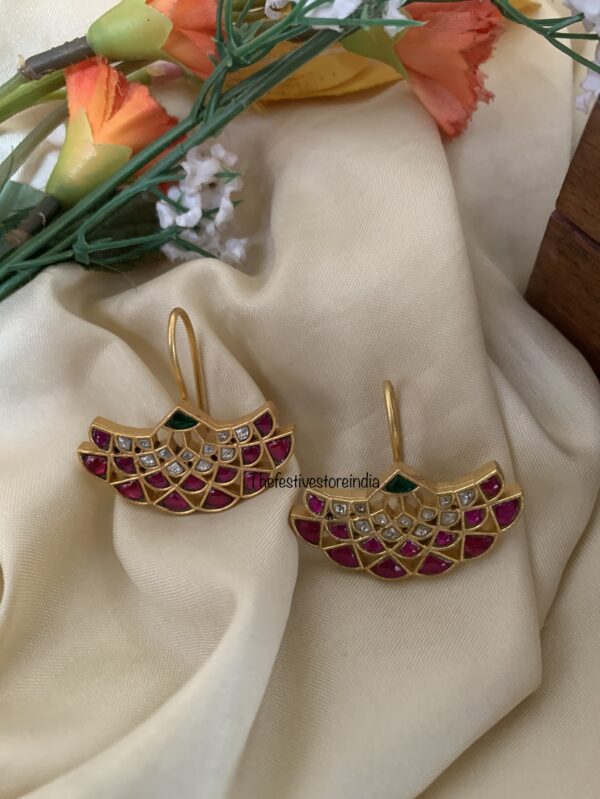 Jadau hook style earrings