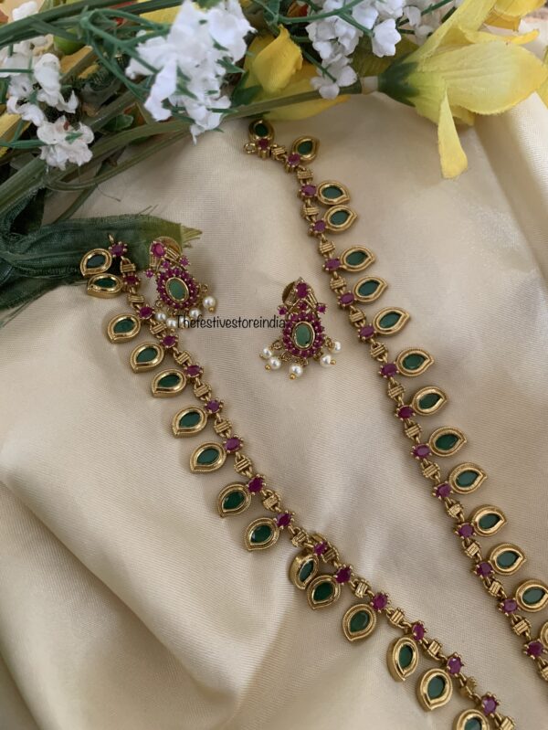 40cms mid length Palakka necklace set