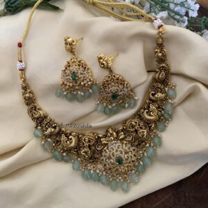 Bridal Radha krishna navilu AD necklace set