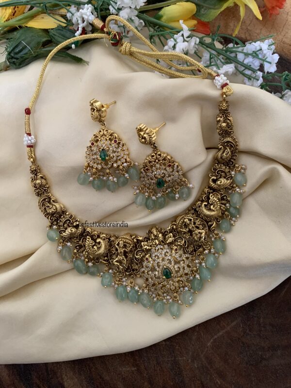 Bridal Radha krishna navilu AD necklace set