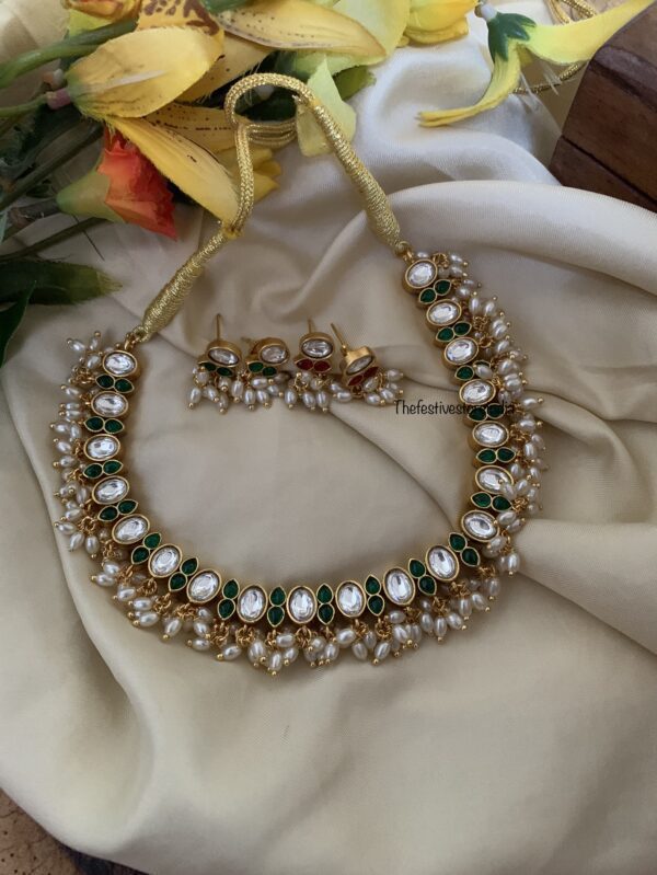 Reversible Red / Green kundan set