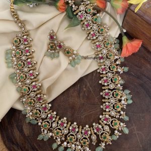 Grand bridal mint beads haaram set