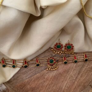 Budgeted matte palakka choker set