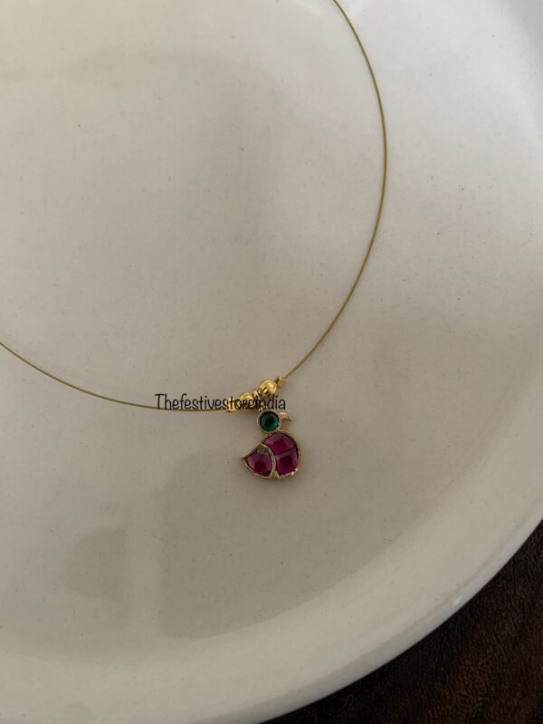 Jadau minimalist duck pendant chain (Kids friendly) | Invisible chain | Kids jewelry