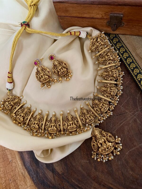 Heavy REVERSIBLE lakshmi and kemp necklace set