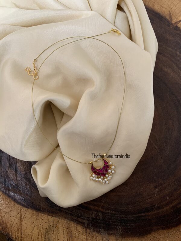 Jadau minimalist pendant chain - All red