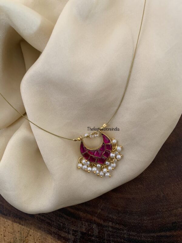 Jadau minimalist pendant chain - All red