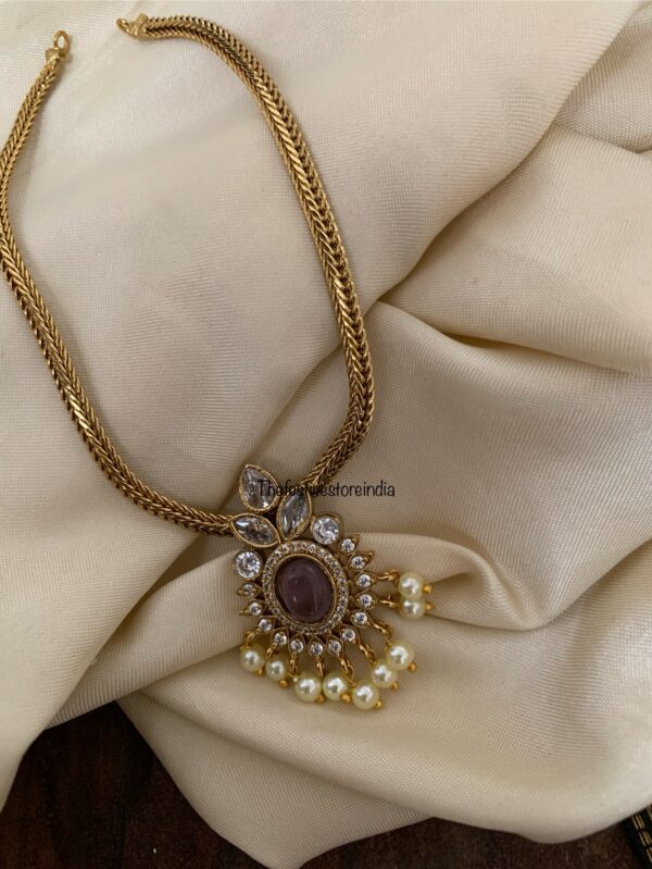 Budgeted AD purplish grey pendant attigai