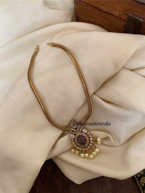 Budgeted AD purplish grey pendant attigai