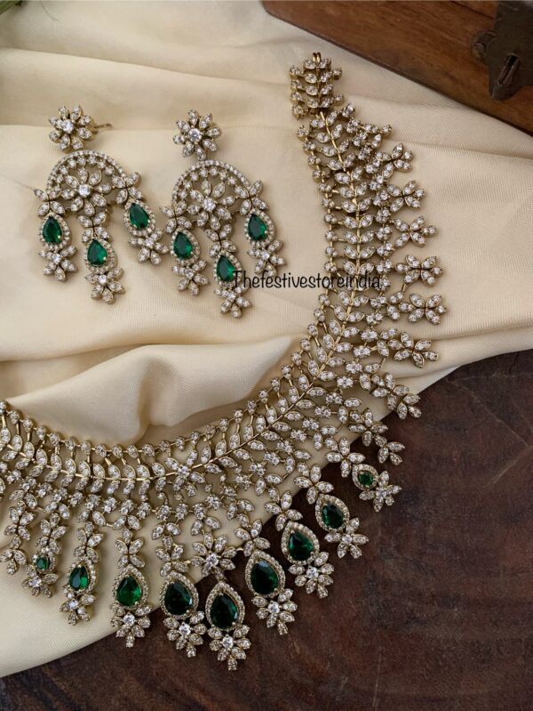 Bridal Diamonds emerald necklace set