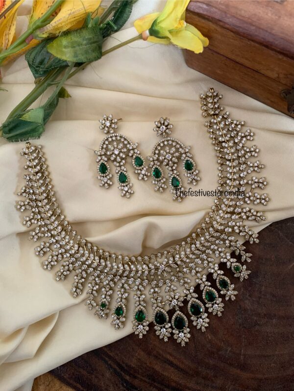 Bridal Diamonds emerald necklace set