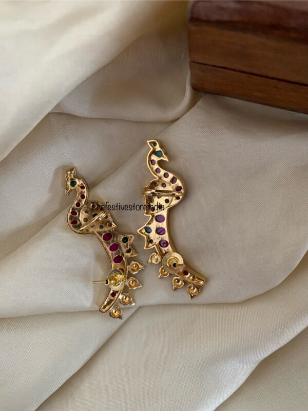 Peacock earcuffs
