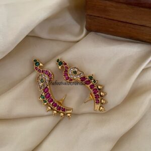 Peacock earcuffs