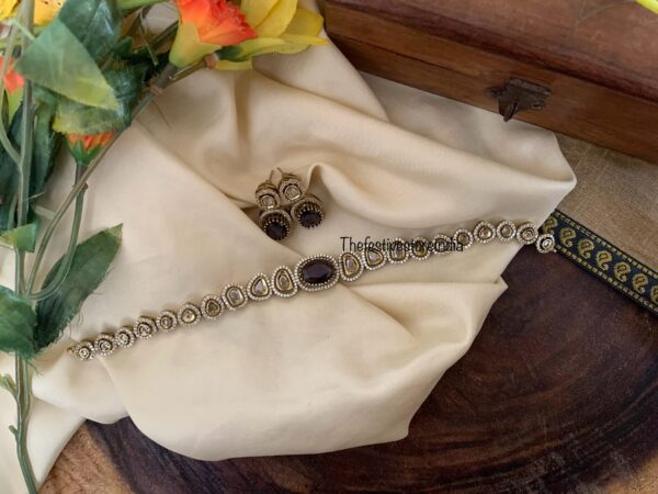 Victorian necklace set - Purple stone