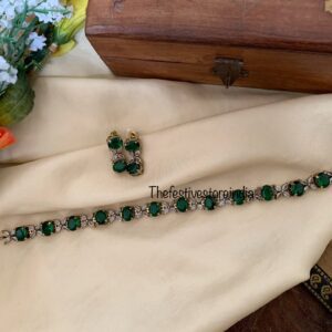 Emerald CZ stone Choker set