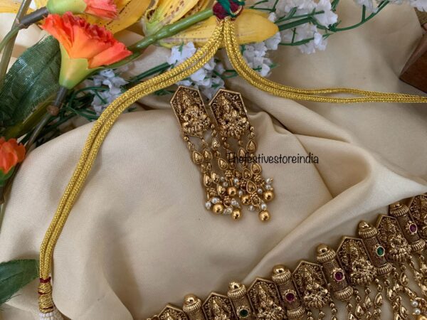 Bridal High neck step lakshmi choker set