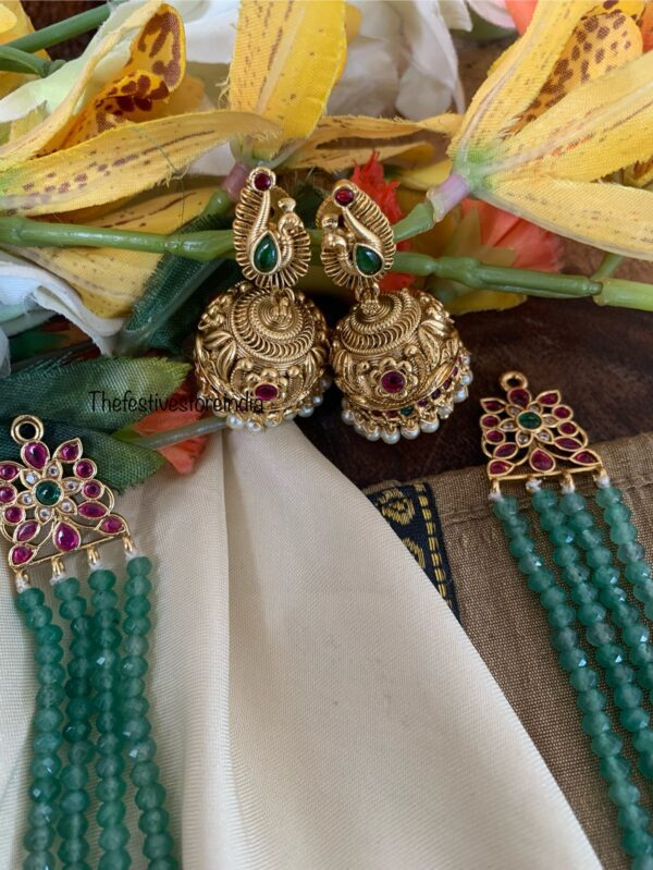 Green beads mopp haaram set