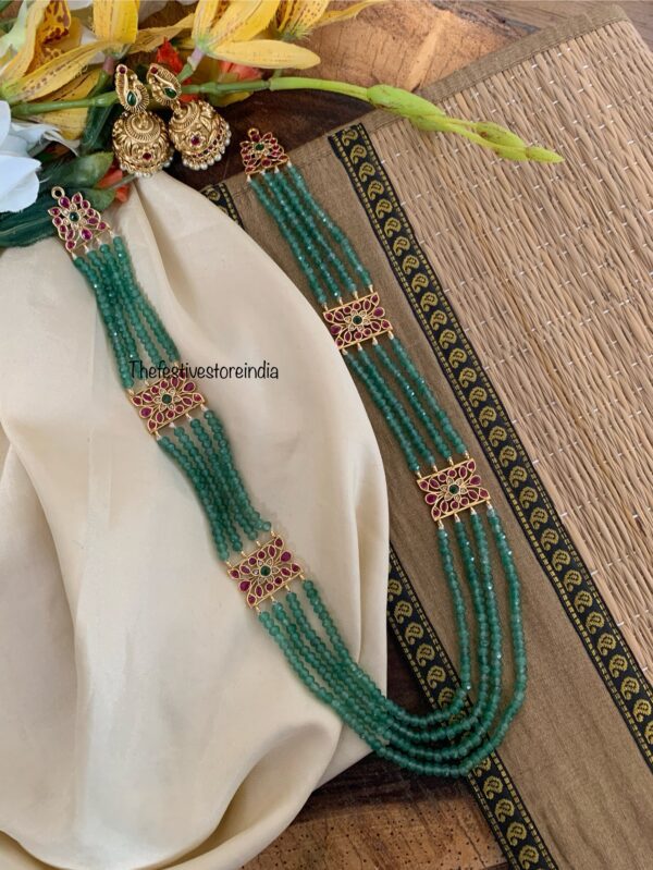 Green beads mopp haaram set