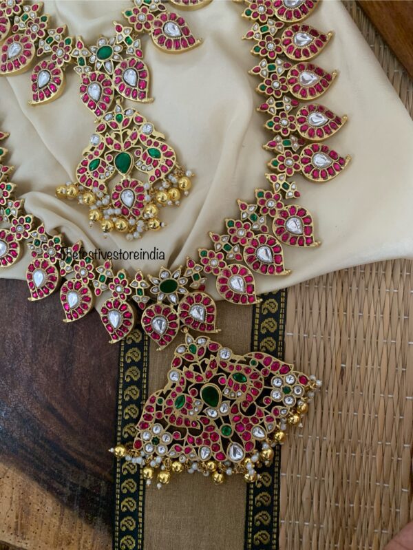 Jadau maanga kemp bridal set | Bridal Temple Jewellery