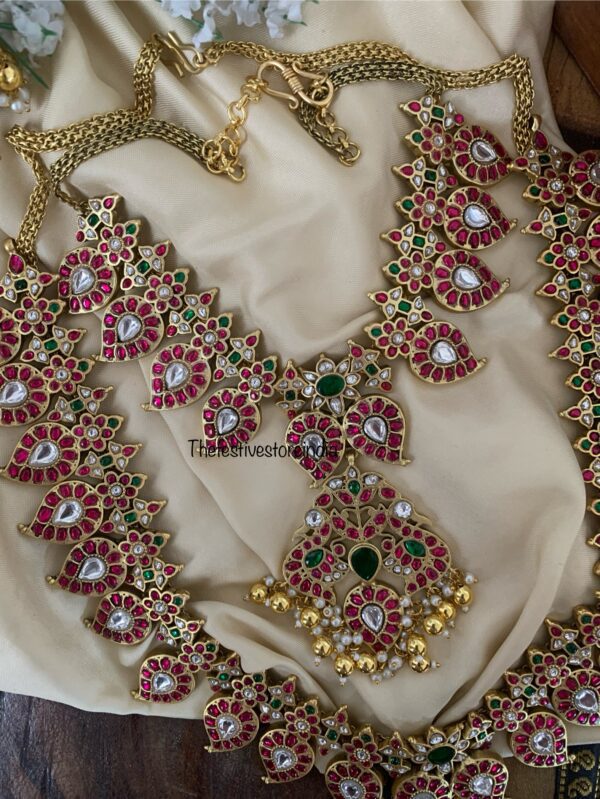 Jadau maanga kemp bridal set | Bridal Temple Jewellery