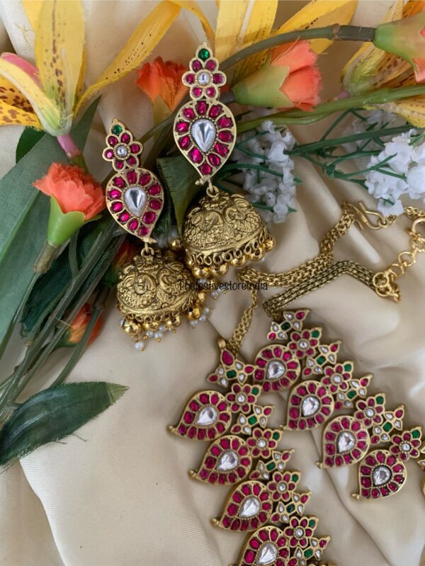 Jadau maanga kemp bridal set | Bridal Temple Jewellery
