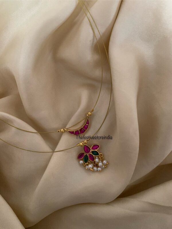 Jadau minimalist 2 layer Chand floral chain