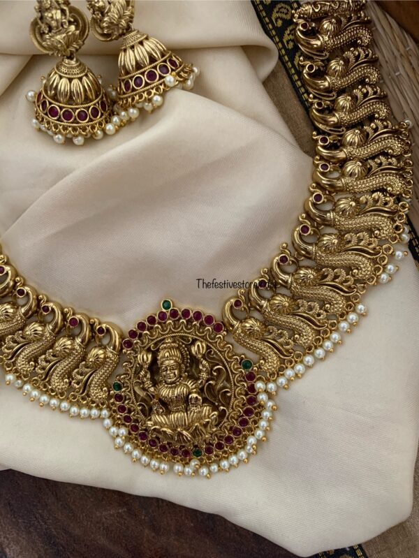 Bridal grand lakshmi necklace set