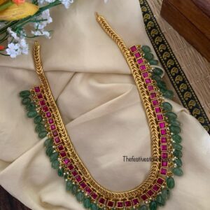Jadau kemp block green drops mid length chain