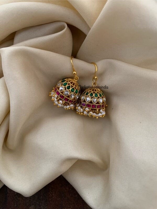Simple jadau cluster hook jhumka
