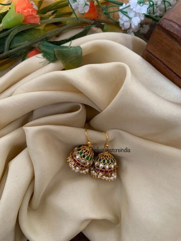 Simple jadau cluster hook jhumka