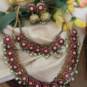 Jadau Bottu bridal set | Bridal Temple Jewellery