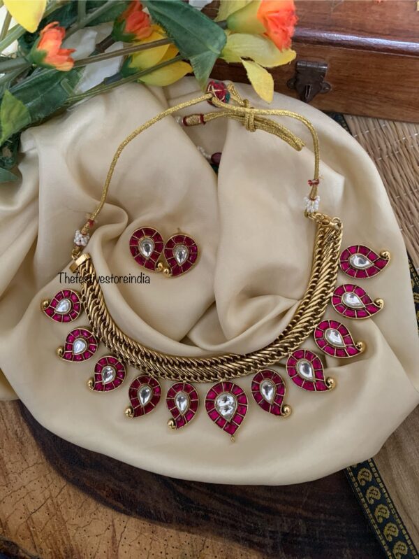 Grand Kemp jadau Maanga/Mango Jalebi chain set