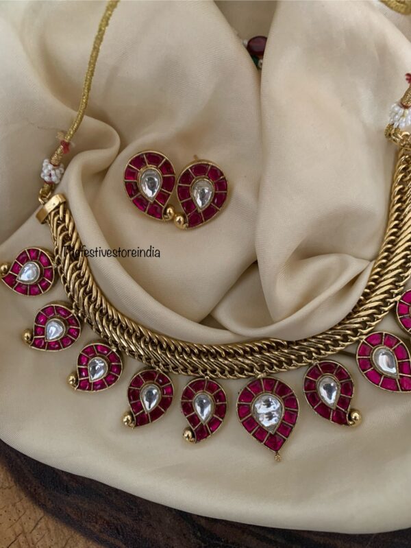 Grand Kemp jadau Maanga/Mango Jalebi chain set