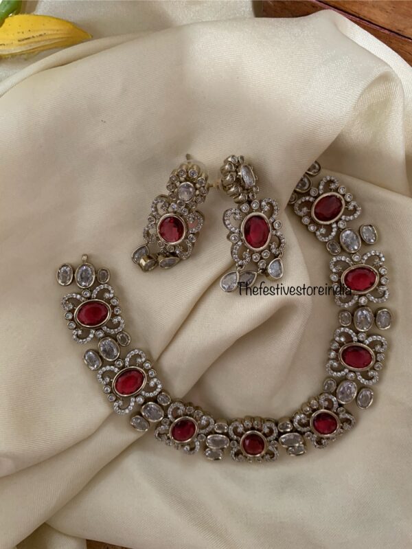 All ruby Victorian necklace/choker set