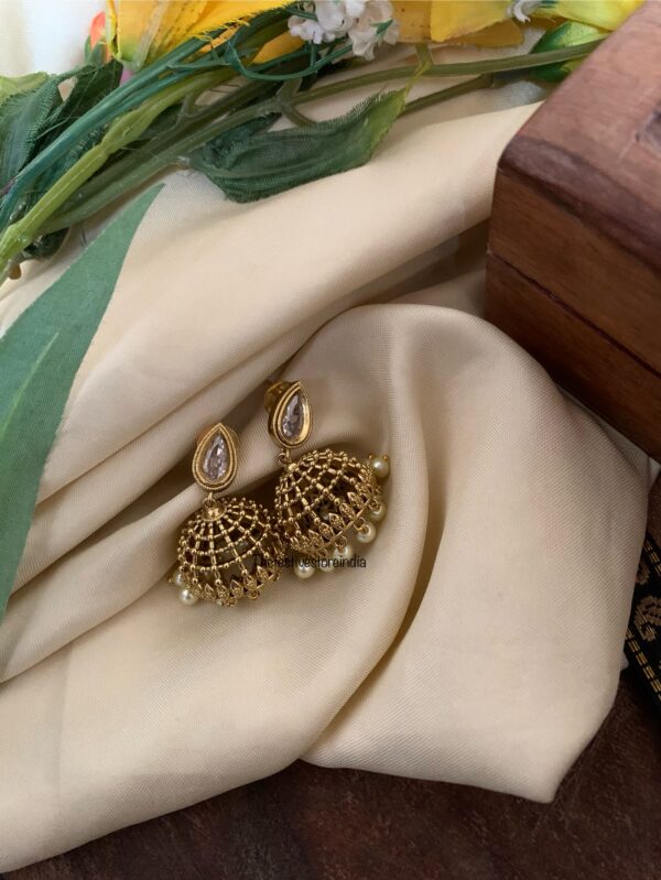 Classic jhumkas - White