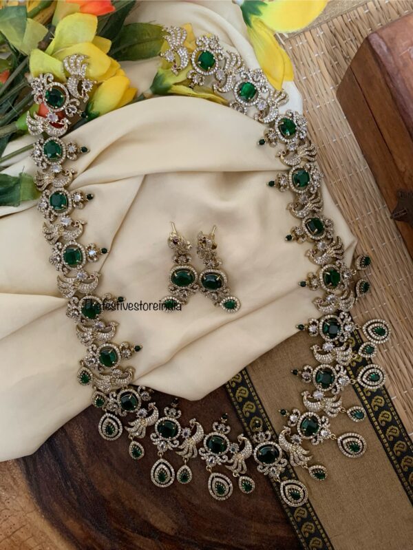 Designer Bridal Victorian emerald haaram set
