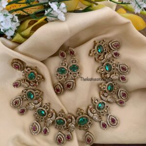 Victorian Turquoise blue and pink stone set