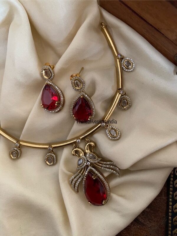 Budgeted Ruby AD drop pendant hasli set