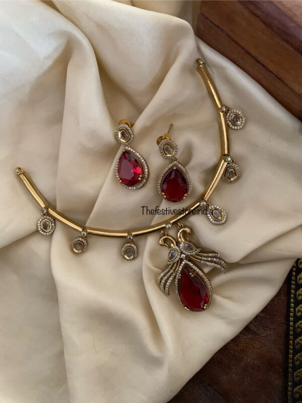 Budgeted Ruby AD drop pendant hasli set