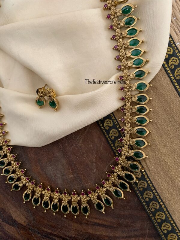 Classic stone Palakka haaram set