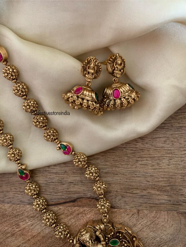 46cms premium gold drops Lakshmi haaram set