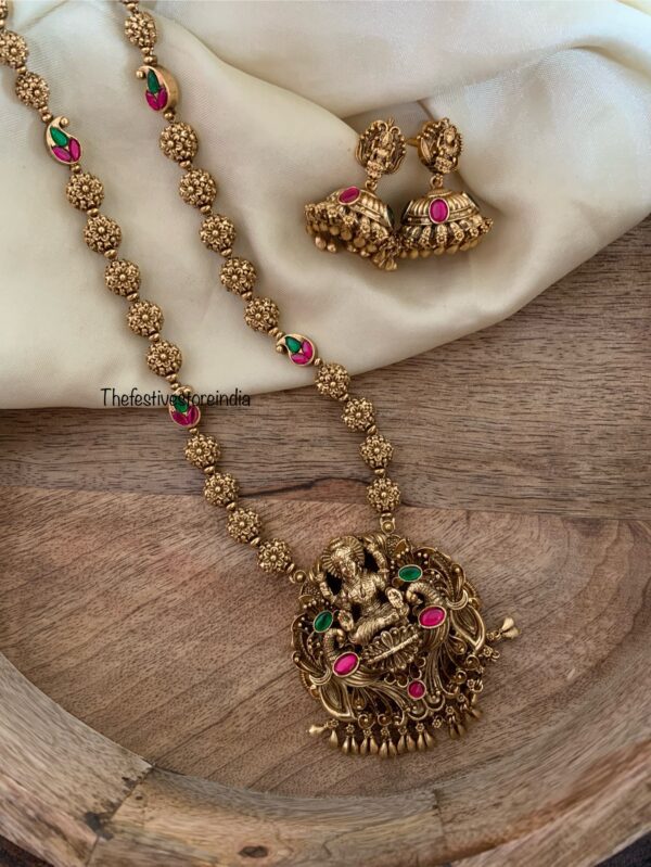 46cms premium gold drops Lakshmi haaram set