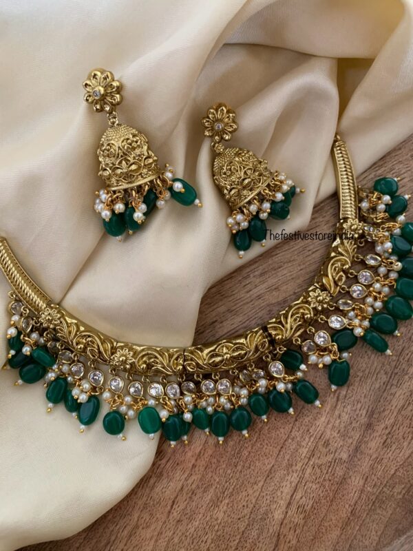 Victorian polish moissanite stone hasli set