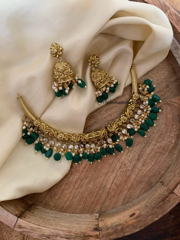 Victorian polish moissanite stone hasli set