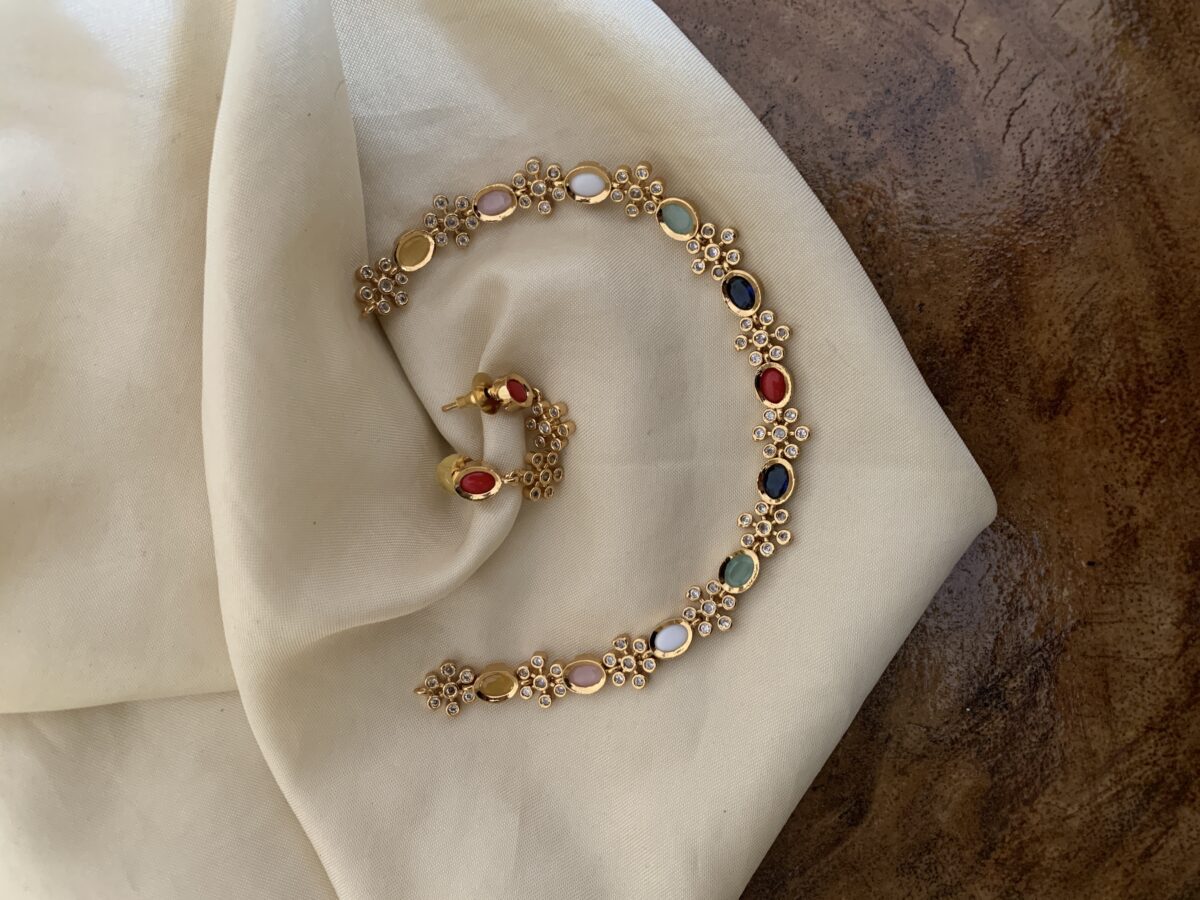 Multi colour floral necklace set