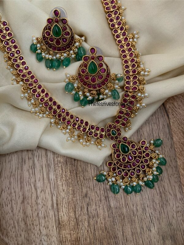 Bridal Kemp attigai necklace set