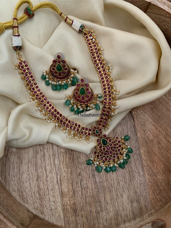 Bridal Kemp attigai necklace set