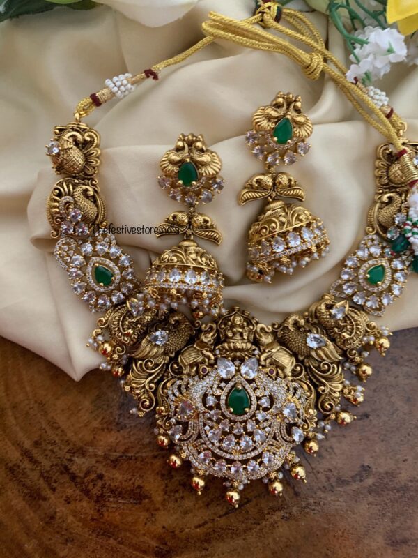 AD pendant bridal all gold necklace set