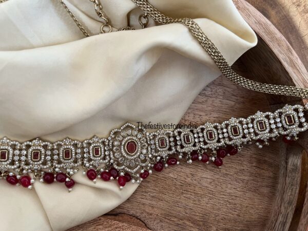 Victorian maroon drops hipchain